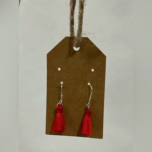Elegant Red Tassel Earrings